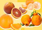 Graphic with different types of oranges